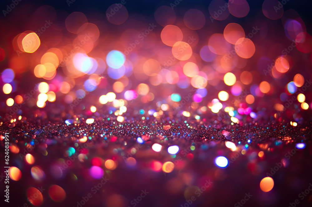 Dynamic Burst of Bokeh Lights Multicolored Background with Motion Blur. created with Generative AI