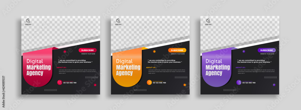 Digital marketing agency business promotion social media post template.