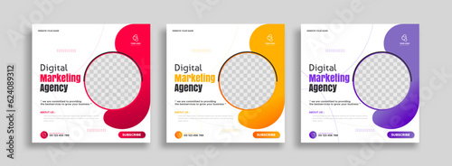 Digital marketing agency business promotion social media post template.