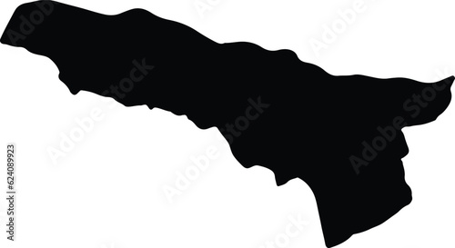 Silhouette map of Abkhazia Georgia with transparent background.