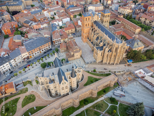 Castilian Charm - Unveiling the Cathedral and Episcopal Palace of Astorga during Summer in Spain photo