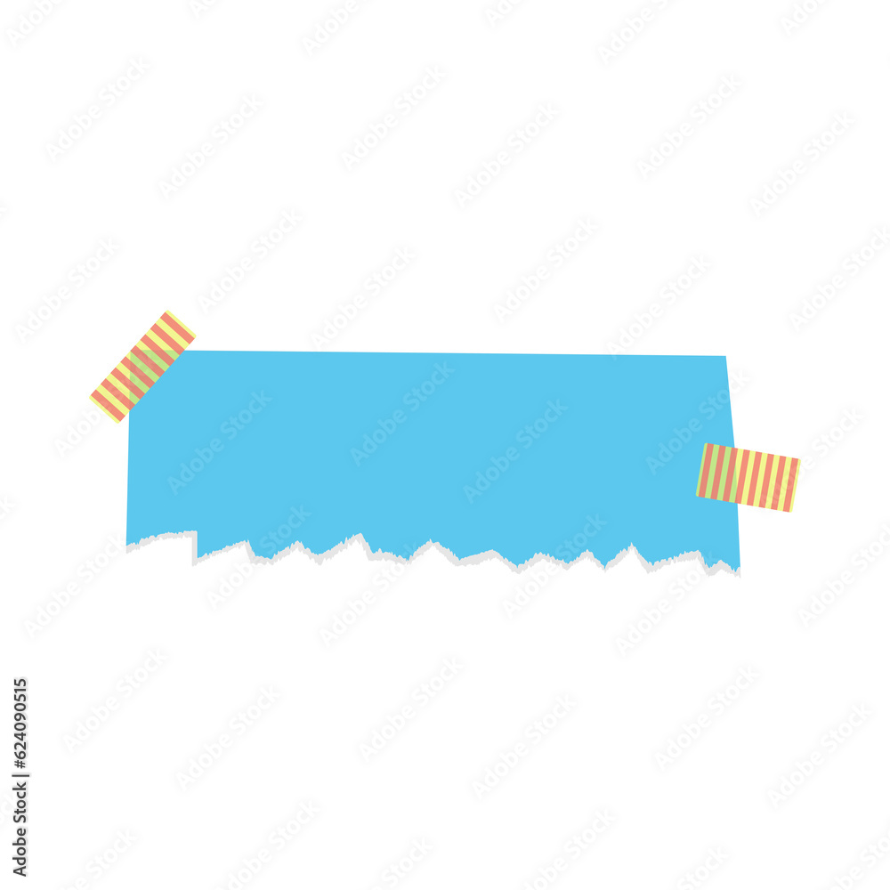 Blue ripped paper with adhesive tape Blue ripped paper with adhesive tape