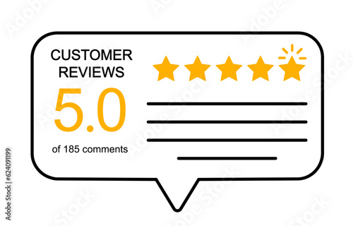 Five stars icon, rating signs, customer reviews sign, rating service, good client satisfaction, user experience best customer feedback concept – stock vector