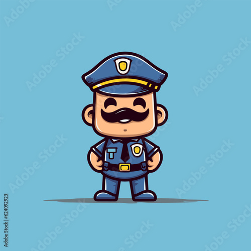 minimalistic vector Image of funny police cartoon