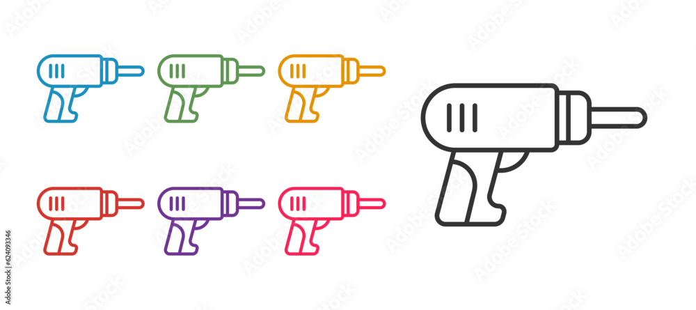 Set line Electric drill machine icon isolated on white background. Repair tool. Set icons colorful. Vector Set line Electric drill machine icon isolated on white background. Repair tool. Set icons colorful. Vector