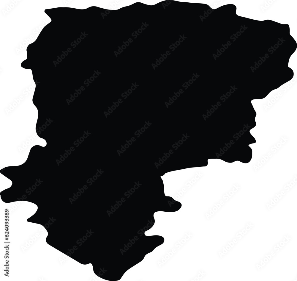 Silhouette map of Aisne France with transparent background.