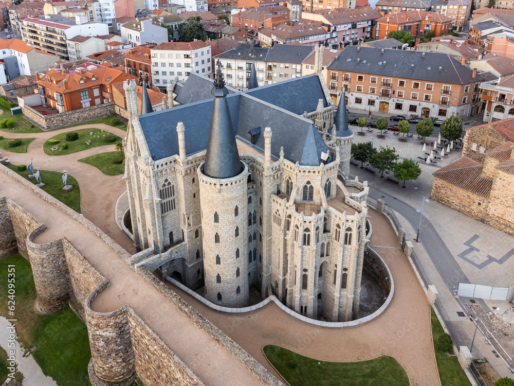 Castilian Charm - Unveiling the Episcopal Palace of Astorga during Summer in Spain