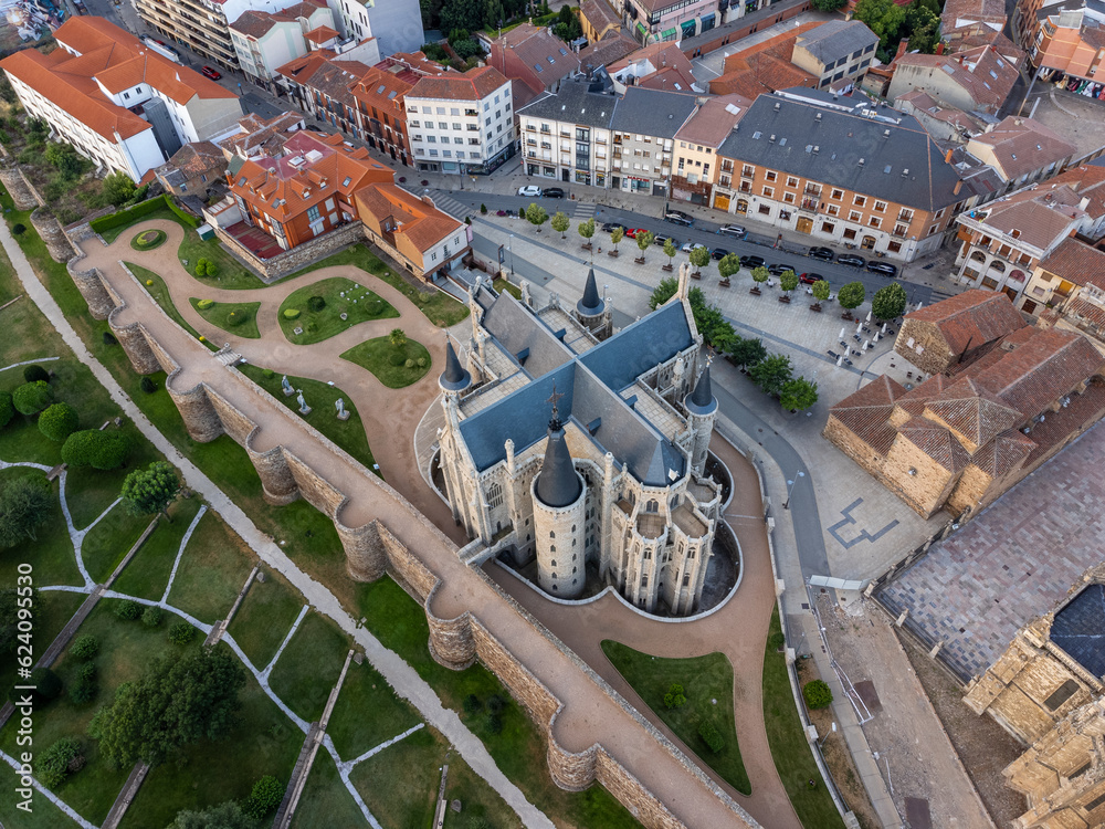 Castilian Charm - Unveiling the Episcopal Palace of Astorga during Summer in Spain