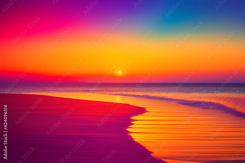 sunset at the beach. generative ai