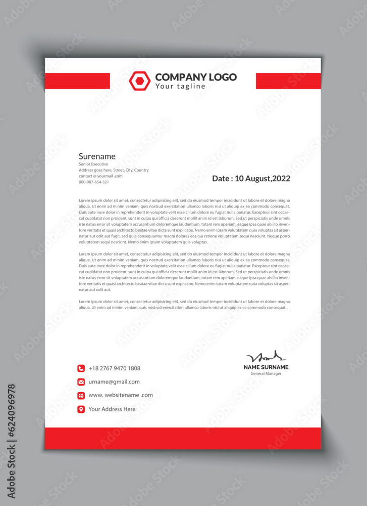 Modern unique professional  corporate letterhead design