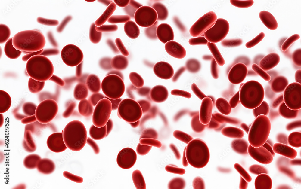 Scientific Discovery: Isolated Red Blood Cells in Vein, Biology Concept for Health Care