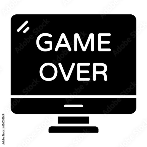 Game Over Glyph Icon