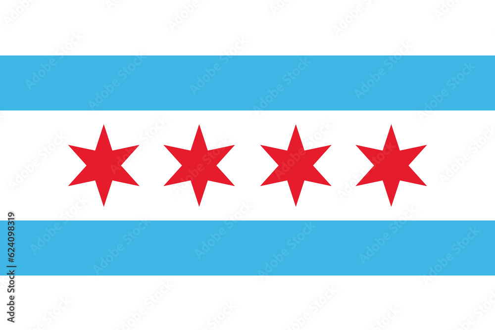 Naklejka premium Chicago Flag