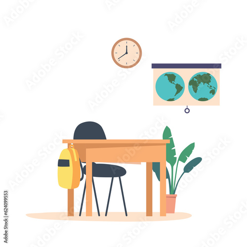 Functional And Sturdy Student Desk In A Classroom Setting, Designed To Provide A Comfortable Workspace For Students