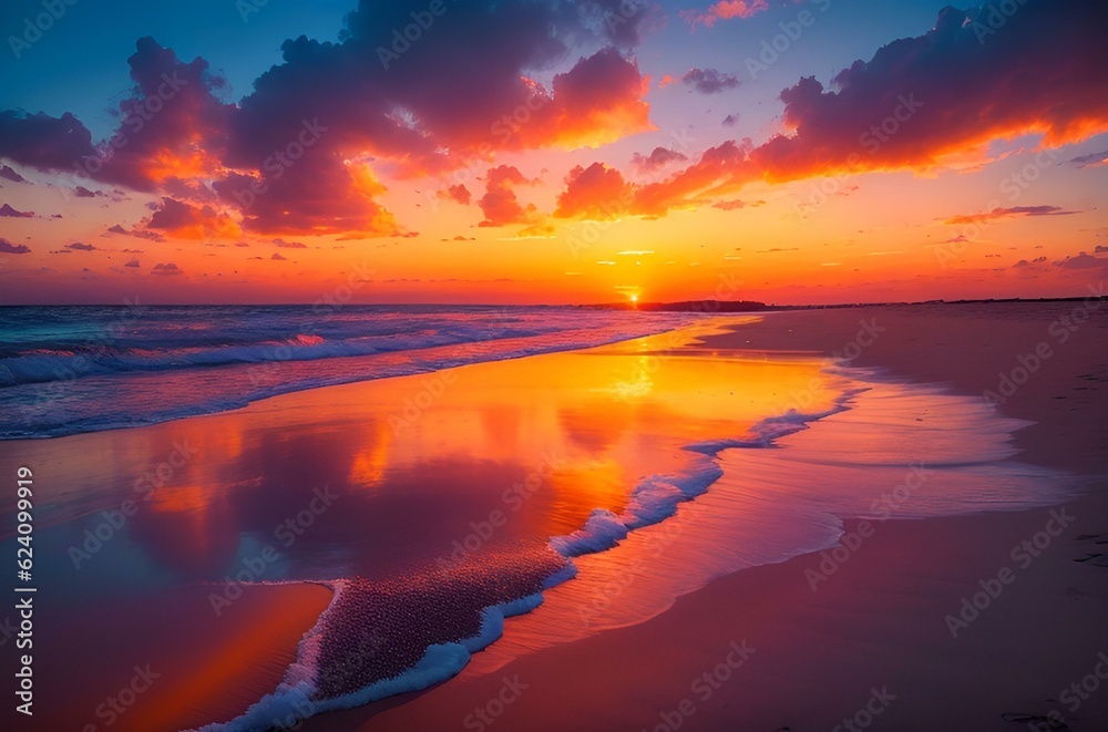 sunrise over the sea. generative ai sunrise over the sea. generative ai