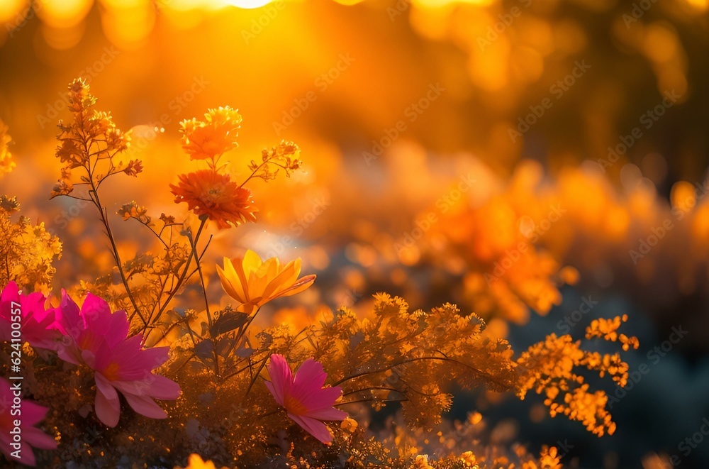 autumn leaves under the sun. generative ai autumn leaves under the sun. generative ai