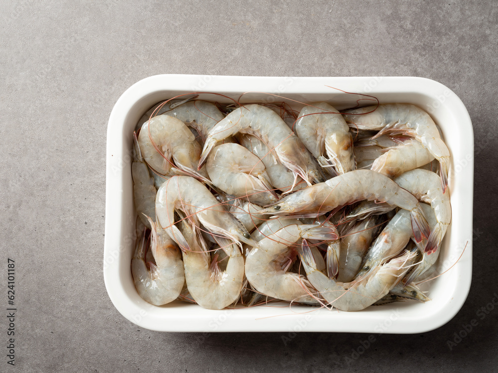 fresh raw shrimp on plate fresh raw shrimp on plate