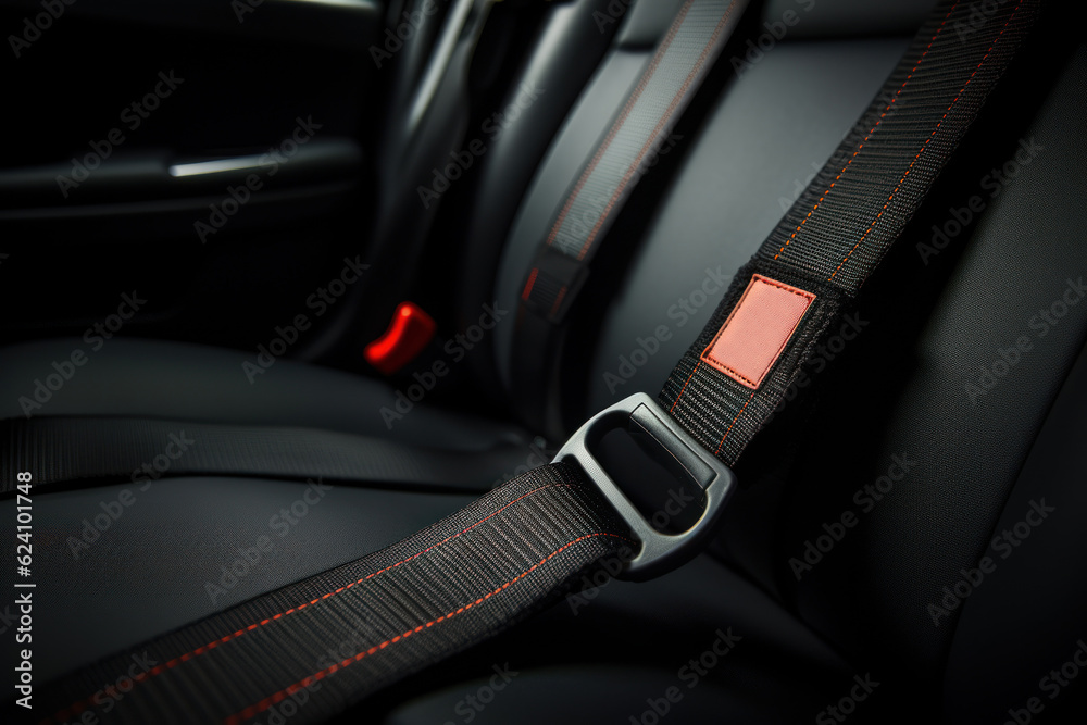 The seat belt in an automobile. AI generated