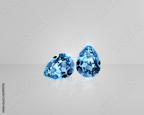 blue cut diamond  for design fashion jewellery