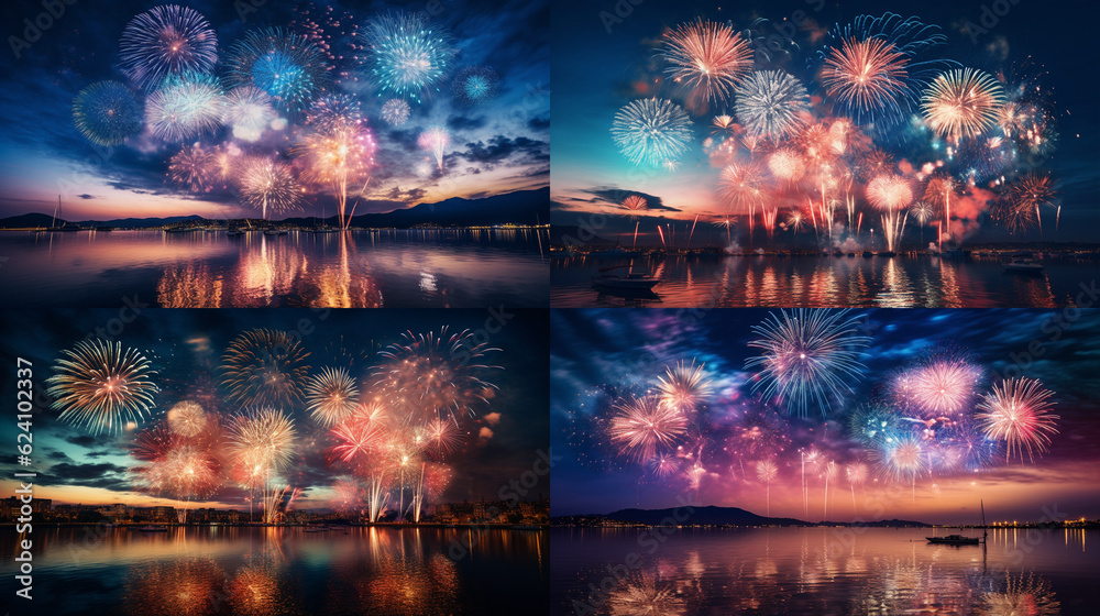 fireworks over the river