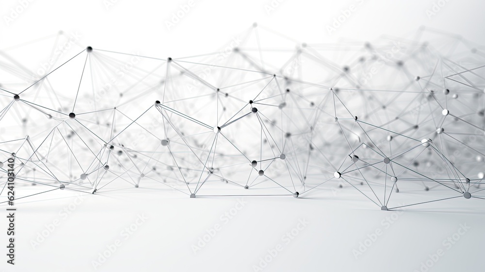 abstract background with lines, plexus wireframe on white background