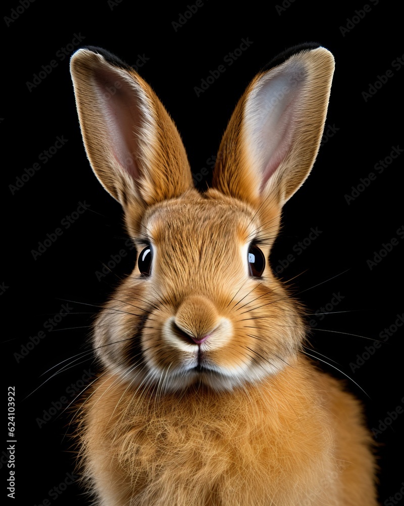 Obraz premium Rabbit. Awesome animal. Close-up shot. AI generated.
