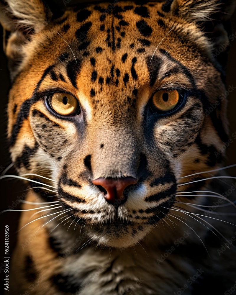 Obraz premium Pantera. Awesome animal. Close-up shot. AI generated.