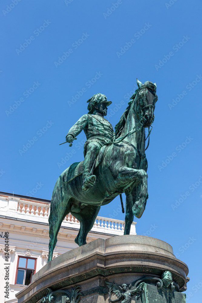 Equestrian monument to the Archduke of Archduke Albrecht in Vienna, 1899