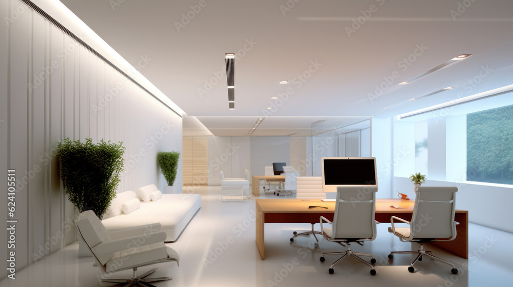 Modern office loft style with big windows Modern office loft style with big windows