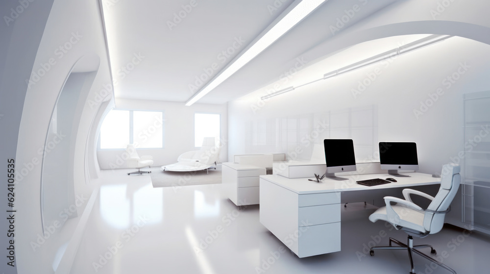 Modern office loft style with big windows Modern office loft style with big windows