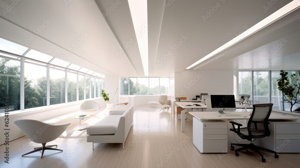 Modern office loft style with big windows Modern office loft style with big windows