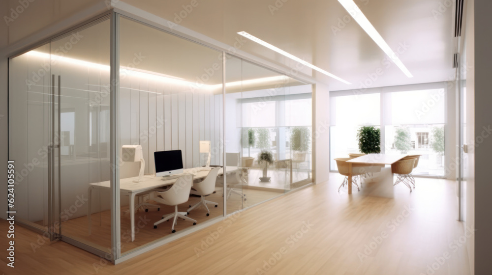 Modern office loft style with big windows Modern office loft style with big windows
