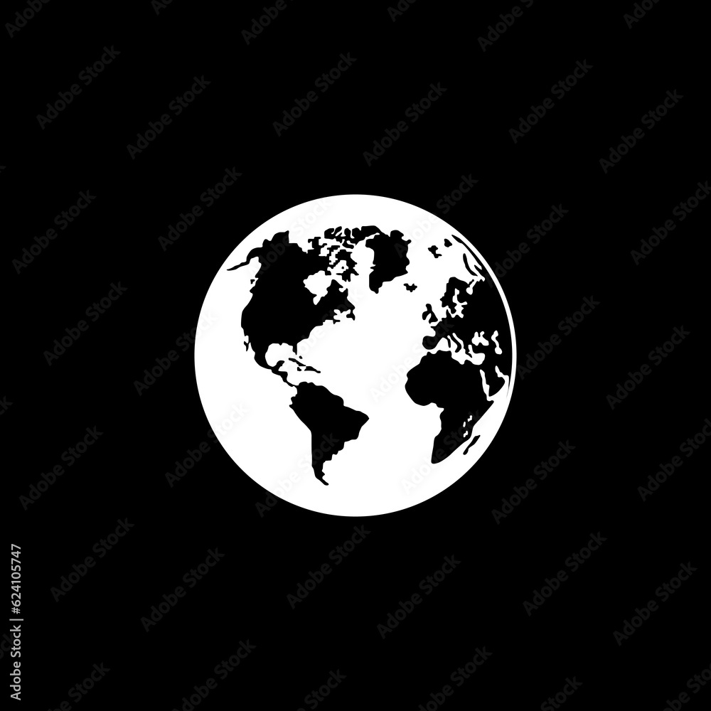 World Map on Globe Silhouette for for Icon, Symbol, App, Website, Pictogram, Logo Type, Art Illustration or Graphic Design Element. Vector Illustration World Map on Globe Silhouette for for Icon, Symbol, App, Website, Pictogram, Logo Type, Art Illustration or Graphic Design Element. Vector Illustration