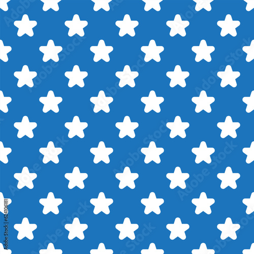 Stars seamless pattern. Stars on a pretty blue background, vector retro seamless pattern for packaging, fabric, paper, background.