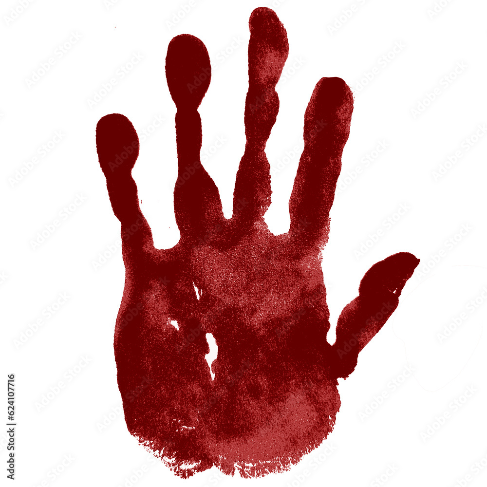 ภาพประกอบสต็อก blood handprint on Transparent background ภาพ | Adobe Stock