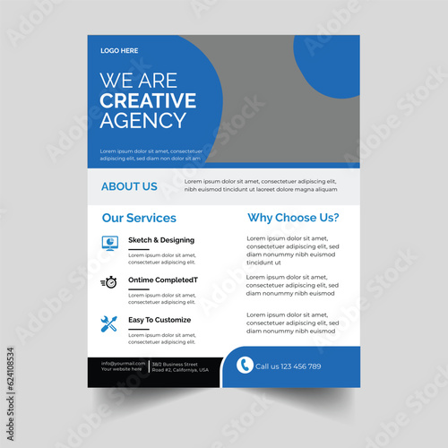 Corporate flyer design template.