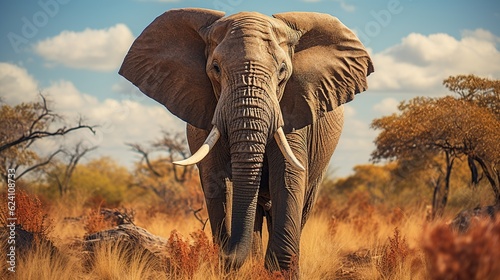 Big Elephant on the plains of the Africa AI generated image © orendesain99