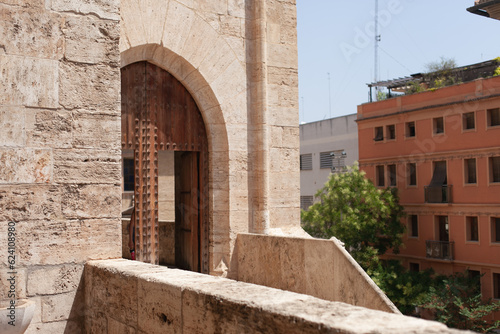 entrance to the castle Torres de Quart. Historic landmark in Valencia, Spain photo