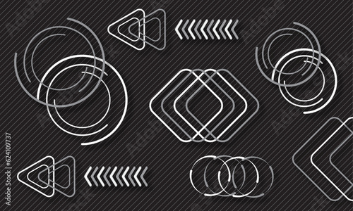 GEOMETRIC BANNER, VECTOR DESIGN, SHAPES, DARK BACKGROUND
