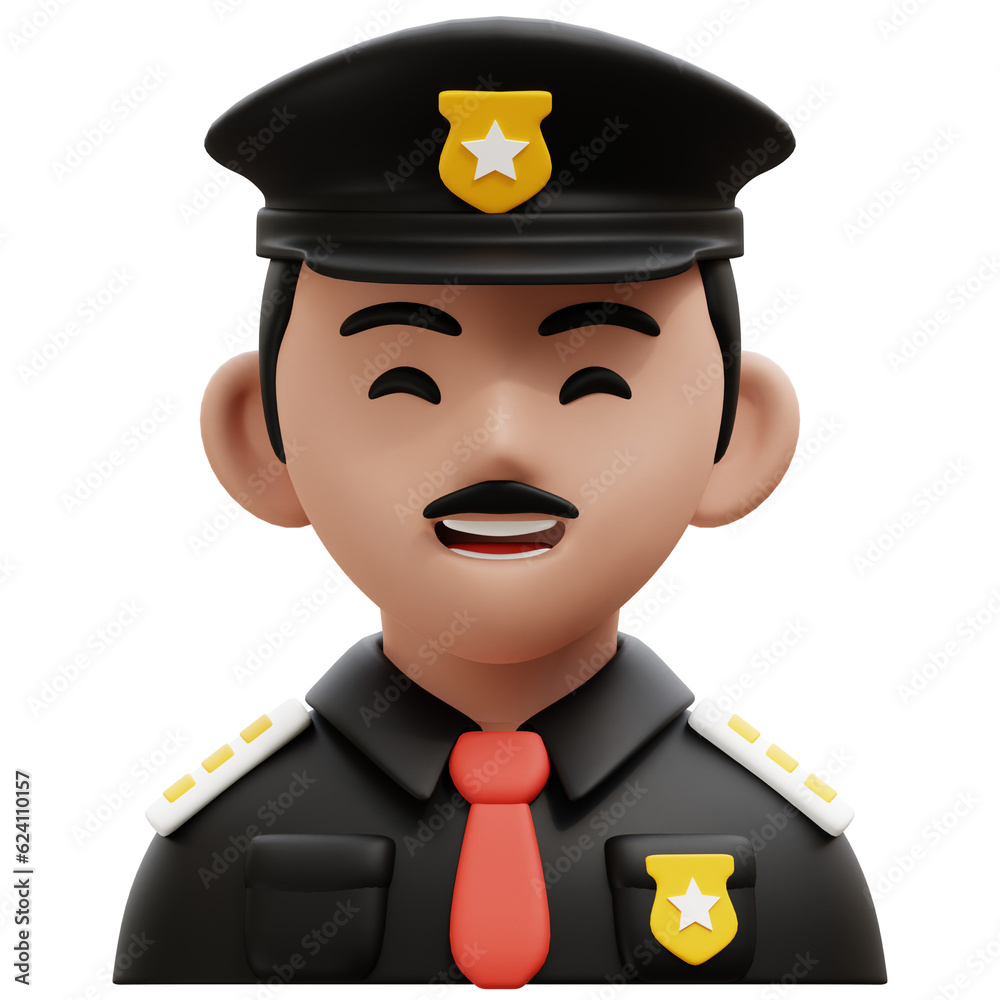 Police 3D Profession Avatars Illustrations Police 3D Profession Avatars Illustrations