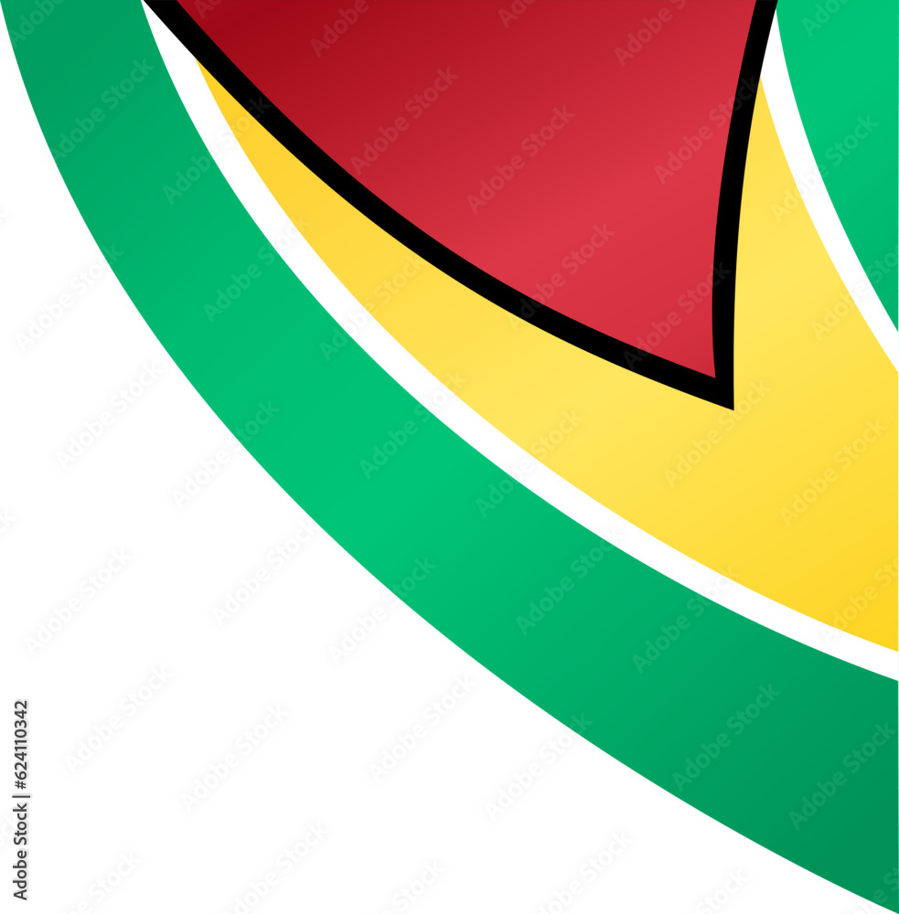 Guyana flag wave isolated on png or transparent background Guyana flag wave isolated on png or transparent background