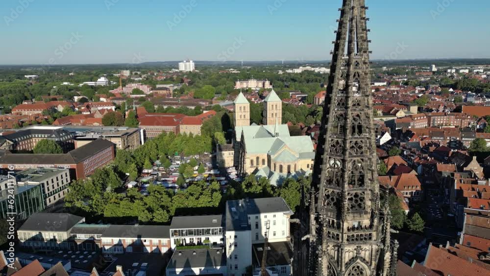 Münster, Deutschland: Das Stadtzentrum von oben