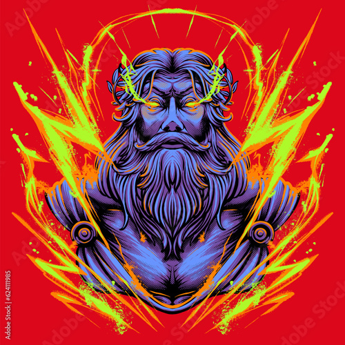 the zeus myth illustration vector