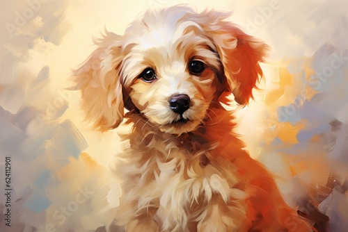 Painting of a cocker spaniel puppy