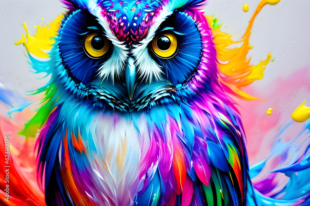 owl illustration, Generative AI
