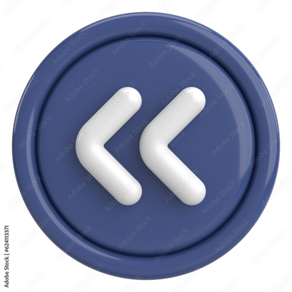 Previous button. Back button. 3D illustration. Previous button. Back button. 3D illustration.