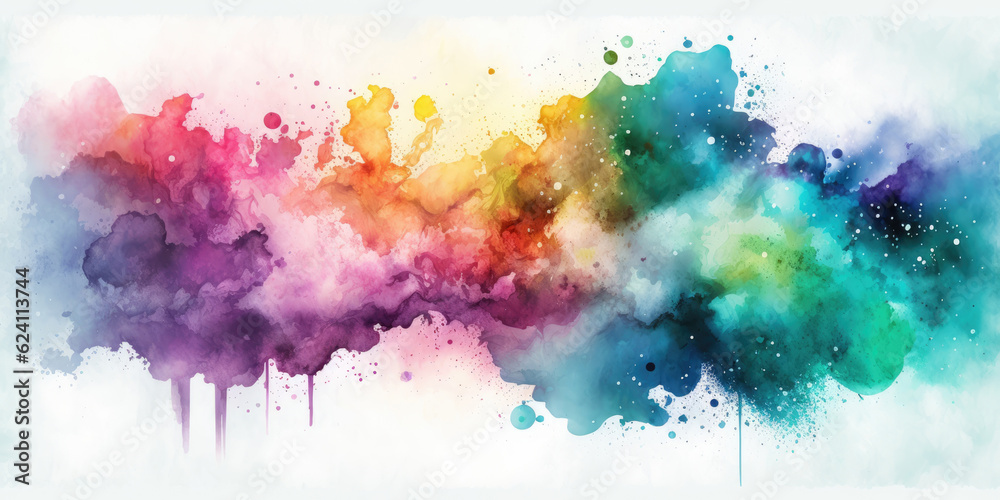 Fototapeta premium Abstract colorful watercolor background. AI-generated image