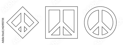 peace icon outline set. vector illustration isolated on white background
