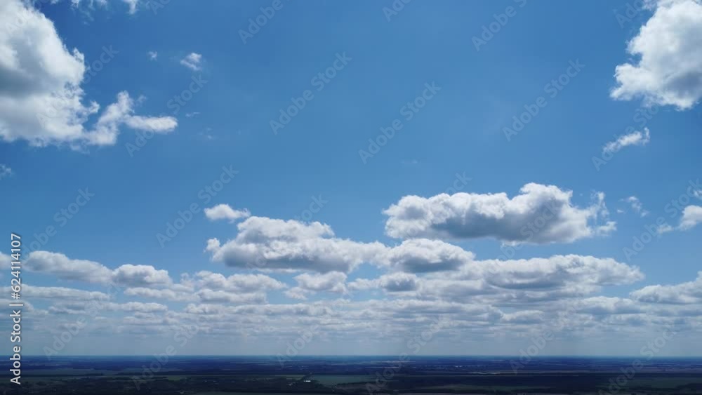 Clouds in blue sky. High altitude video. Panoramic footage.
Clouds in blue sky. High altitude video. Panoramic footage.