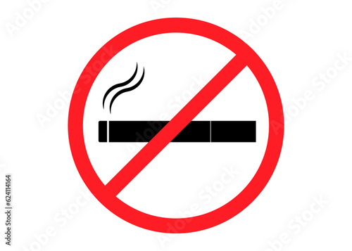 No smoking cigarette sign, ban to smoke. Forbidden on smoking icon. Vector illustration